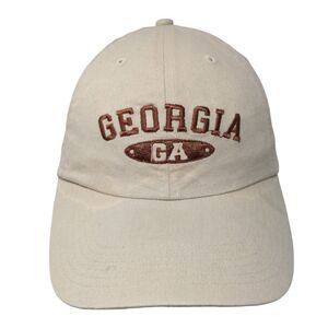 Georgia Slideback Hat Tan One Size Adjustable Solid Embroidered Big X